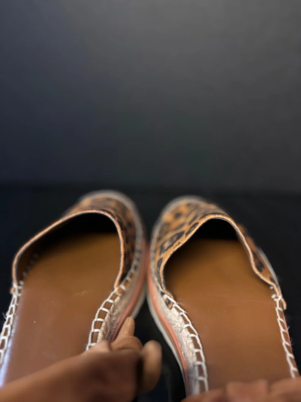 Vince Camuto Leopard Espadrille Platform Sandals Ankle Wrap Rope Sole EU 36 1/2